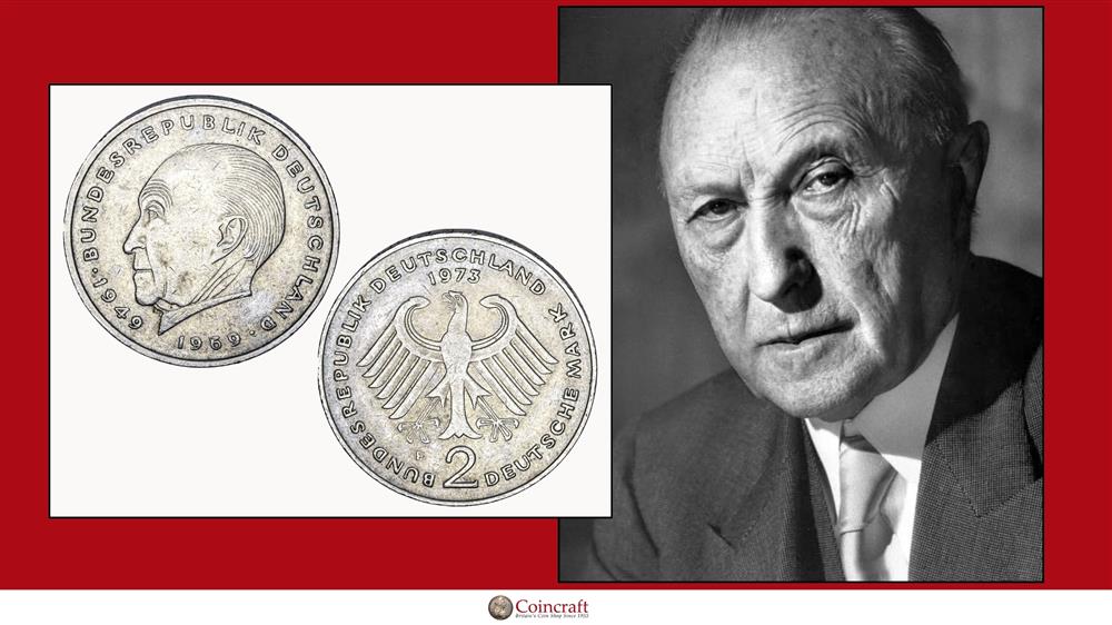 Deutsch Marks dedicated to Konrad Adenauer (Former chancellor of West Germany)
